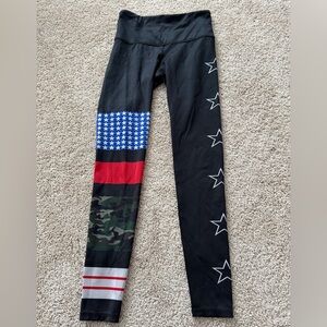 Noli Yoga Rebel Leggings with Stars and Stripes Women’s Size Small